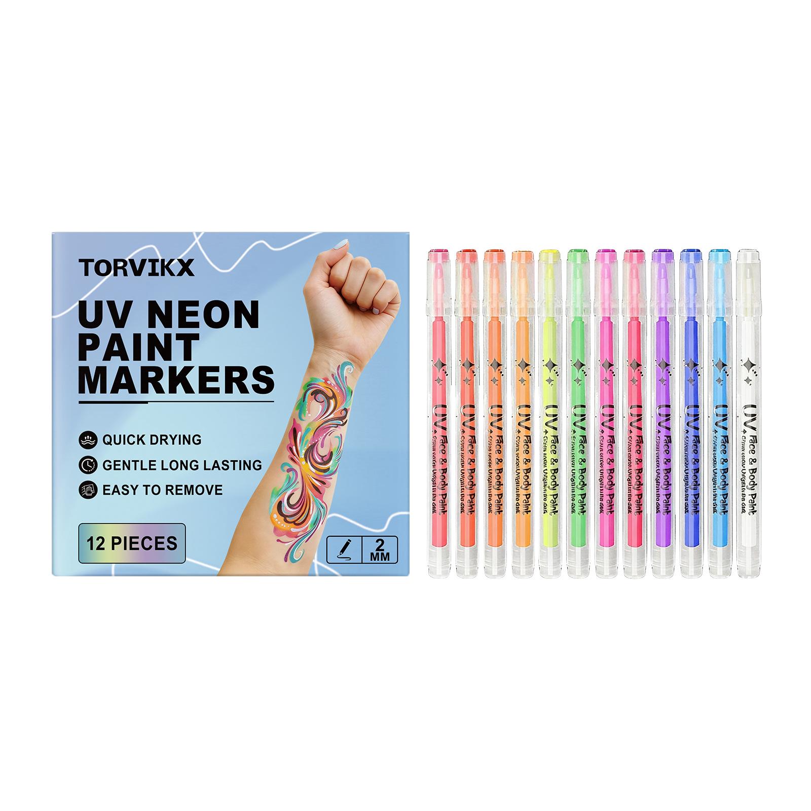 

TORVIKX Neon Face & Body Paint Pens for Holiday Parties