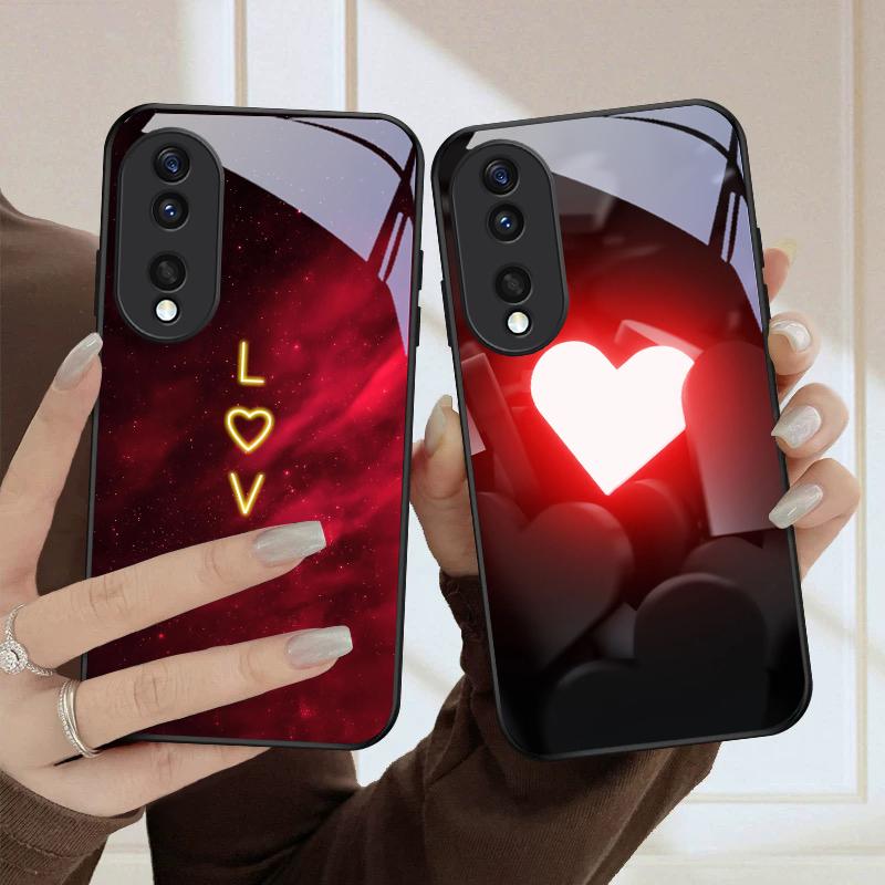 Brilliant Flame Rose For Honor Magic 4 5 6 Pro 7 X6 X9c X9 X6b X8 X9b X5b X8b 30 Pro+ 50 Pro 70 90 200 Lite Glass Phone Case