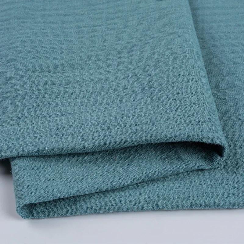 100x135cm Podwójna Warstwa Czysta Bawełna Gaza Cała Bawełna Krepa Tkanina Jednolity Kolor Odzież Domowa Sukienka Szalik Tkanina na Odzież Dziecięcą