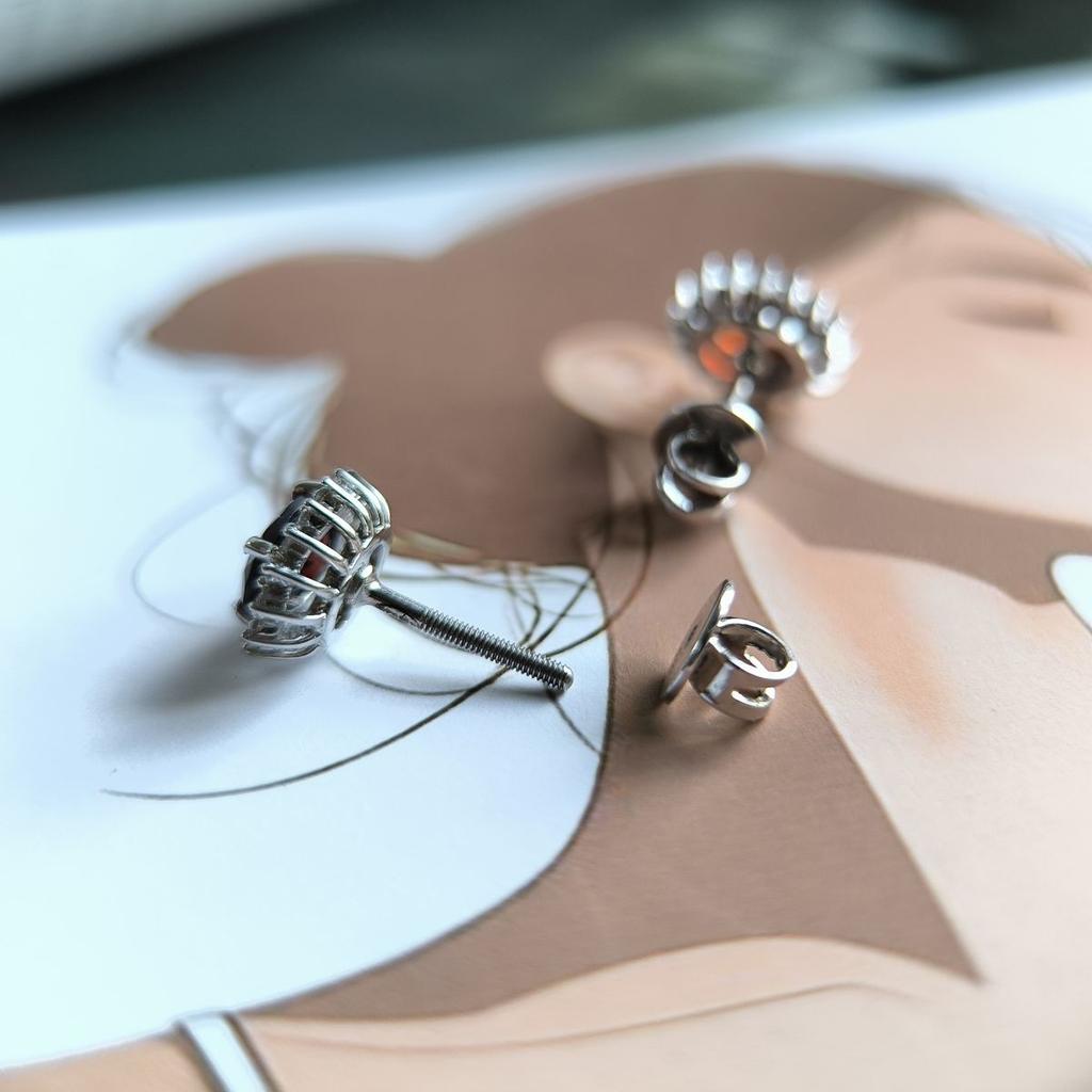 Silver Earrings with Natural Garnet 2.15ct (2191469)