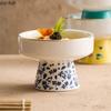Color Enamel Ceramic High Footed Bowl Dessert Bowl Yogurt Bowl Snack Bowls Sushi Bowls Molecular Cuisine Specialty Tableware