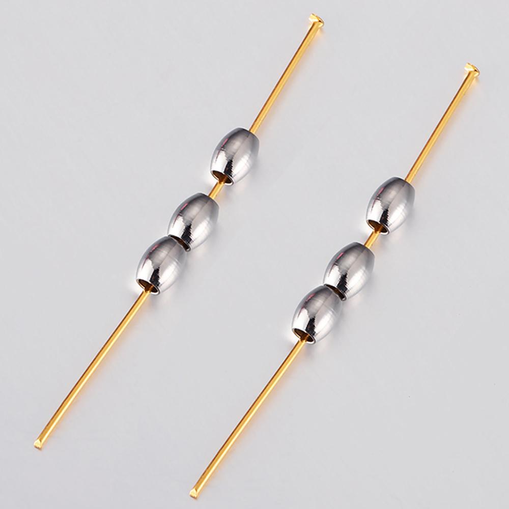 10-40pcs Stainless Steel Long Oval Cylinder Spacer Beads Charm Loose Bead for DIY Leather Bracelets Necklace Jewelry Making