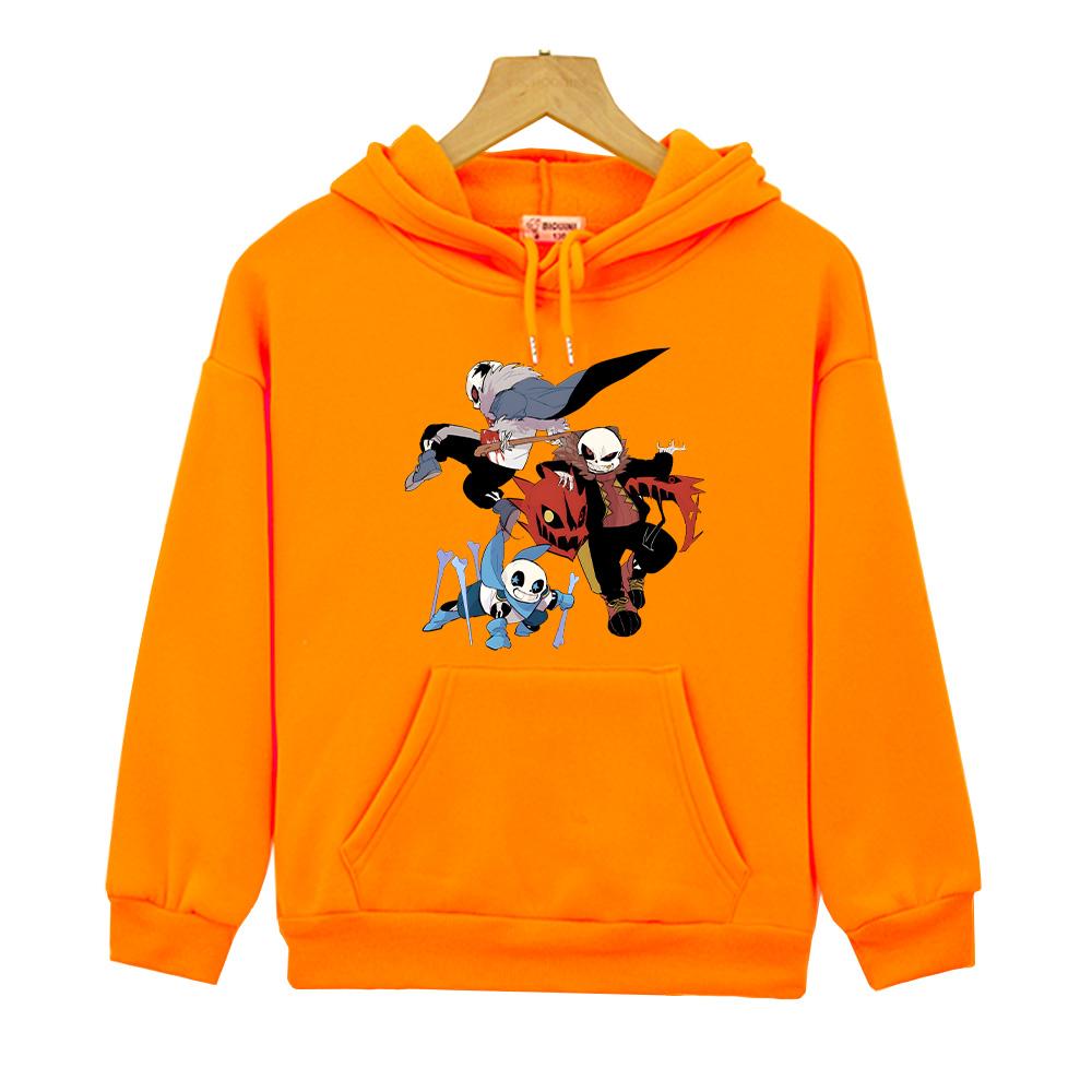 

Undertale Sans Hoodies Casual Children Pullovers Long Sleeve Clothing Comfortable Fleece Pullovers Boys Girls Kids Sweatshirts 120 оранжевый