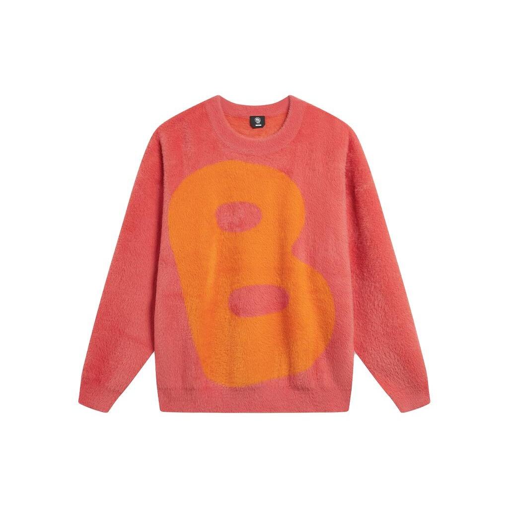 Li-Ning BadFive Big B Logo Knit Sweater Red Orange Men s AMBT147-6 XL