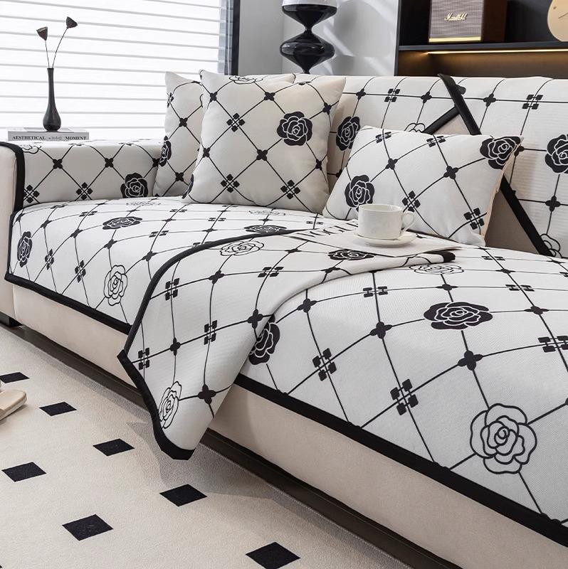 Summer Ice Silk Sofa Cushion Light Luxury High-End Chinese Non-Slip Seat Cushion New Summer Sofa Cover Cover Cloth