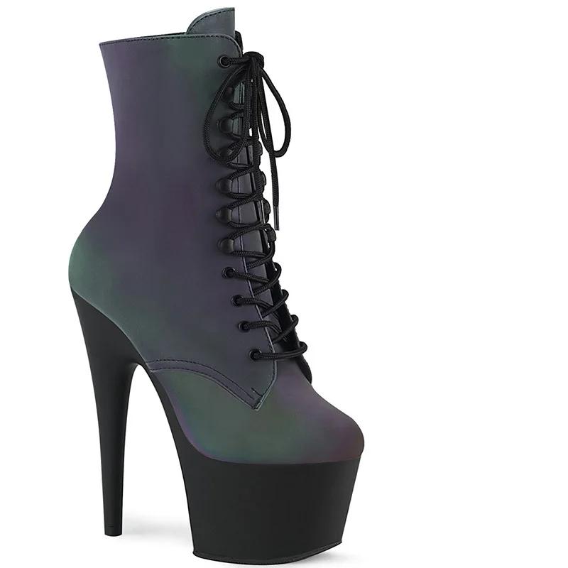 Fashion New 17CM High Heels Bride's Wedding Women Nightclub Dancing Shoes Formal Platform Banquet Dress Ankle Boots