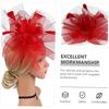 Fascinator Hat Mesh Wedding Hat for Women with Hair Clip and Headband, Red Cocktail Party Flapper Accessory for Tea Party and Special Occasions