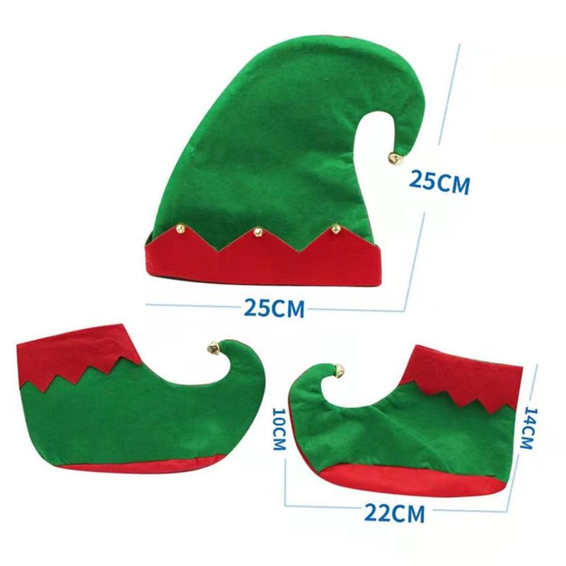 Christmas Hat Shoes Set Good for Fairy Theme Cosplay,Fancy Dress Parties