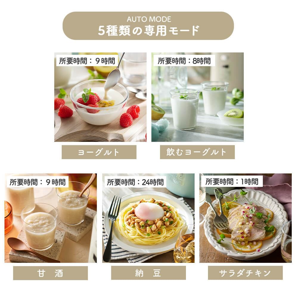 Toffy Yogurt Maker K-YM1, Easy Low-Temperature Cooking with Milk Cartons, Salad Chicken, Drinkable Yogurt, Amazake (Sweet Rice), Natto (Natto), Fermen