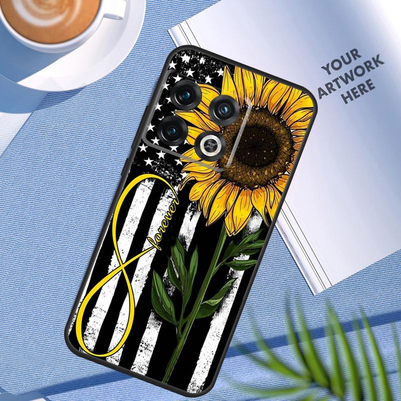 Sunflower Case For OnePlus 12 12R 11 9 10 Pro 10R 10T 9R 8T Nord 3 CE 2 Lite 2T N10 N20 N30 CE4 Cover