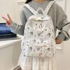Small Fresh and Versatile Cute Girl Schoolbag Lightweight Cartoon Doodle Large Capacity Backpack for Primary and Secondary School Students