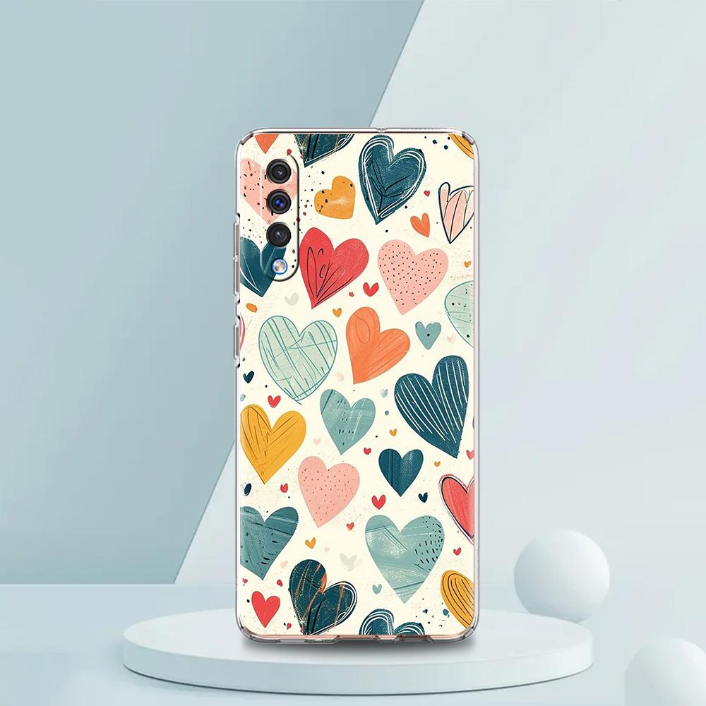 Colorful Love Heart Case For Samsung A16 A14 A12 A22 A32 5G A34 A42 A52 A54 A50 A70 A72 A30 A40 A20E A10S A02S A04S A06 Cover