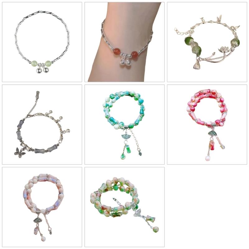 Elegant Bamboos Bead Bracelet with Oriental Charm and Vintage Appeal Portable for Daily Wear or Special Occasions