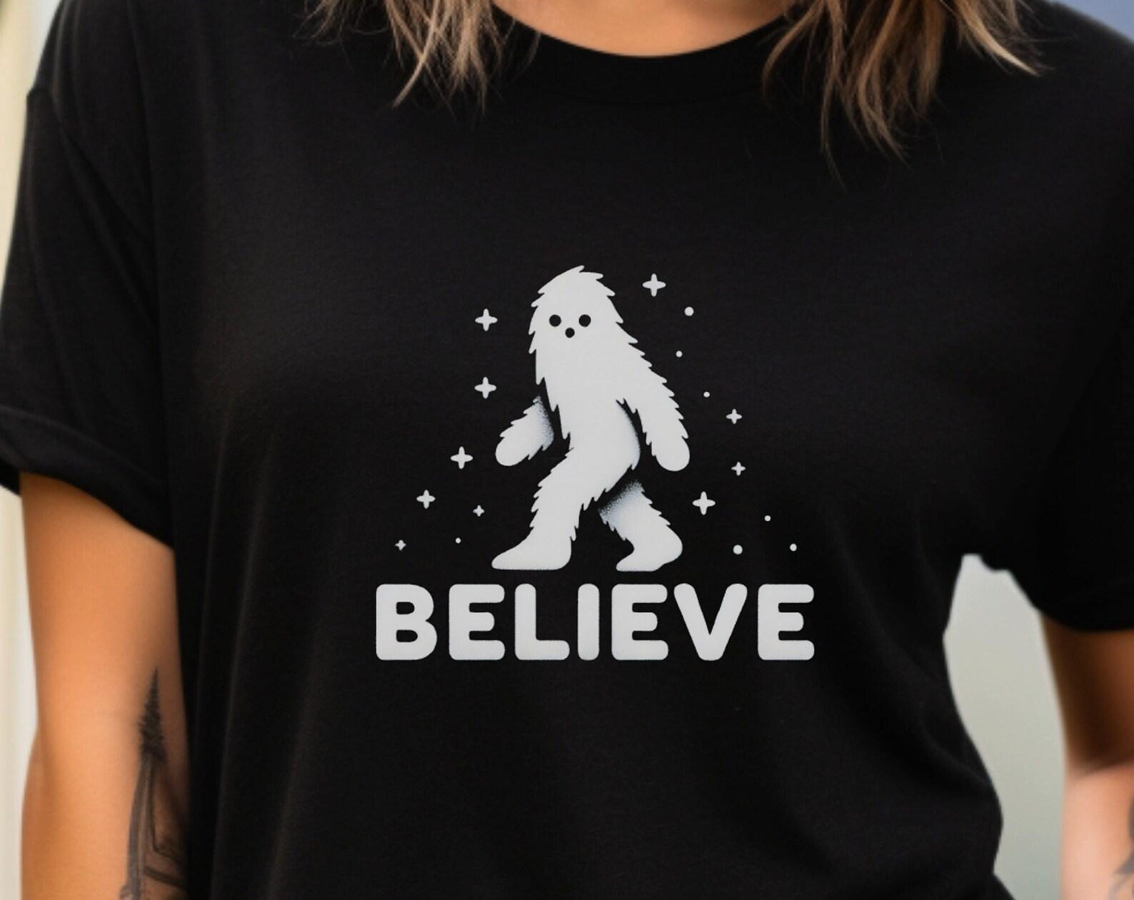 Cute Abominable Snowman shirt believe Adorable Yeti graphic Shirt Yeti graphic Shirt Unique gift idea Cool Yeti tee Shirt for her Unisex S