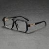 3pcs Men's Glasses,Square Frame with Double Bridges,Simple,Vintage,Literary, Fashionable,Trendy,Polygonal,Suitable for Daily Decorative Wear