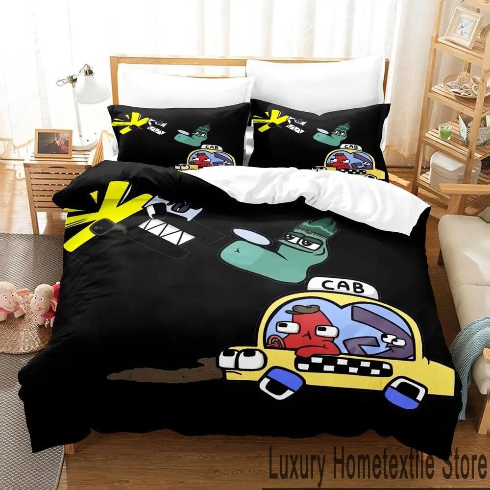 

3D Принт Мультяшный Алфавит Лор от А до Я Постельный Комплект Мальчики Девочки Полуторный Двуспальный Кингсайз Пододеяльник Наволочка Кровать Мальчики Взрослый EU single(135x200cm)