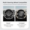Suitable for Skoda Steering Wheel Cover with Wavy Sports Design, Breathable Leather, Segmented, Non-Slip, Sweat-Absorbent Protection for Octavia,