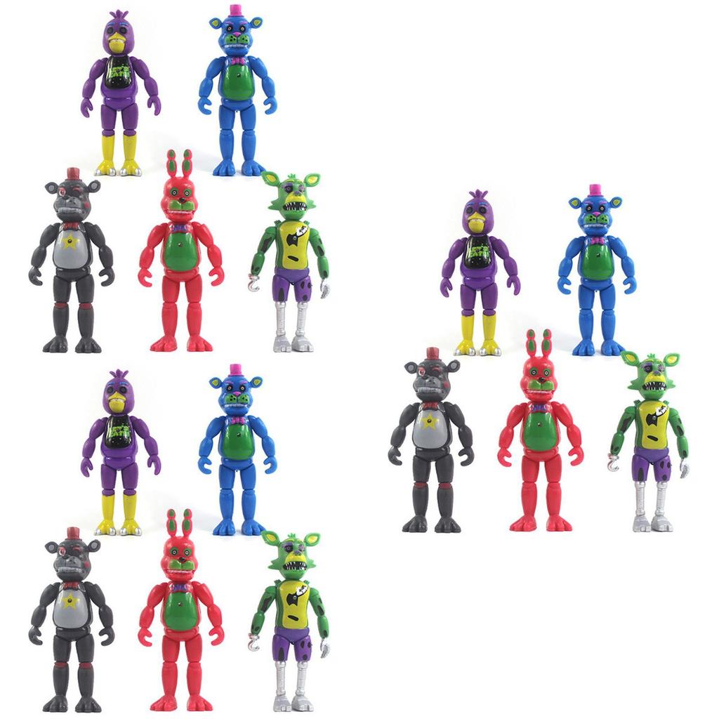 Vibrant 5pcs Light Five Nights At Freddy's Action Figures Set For Cake Toppers