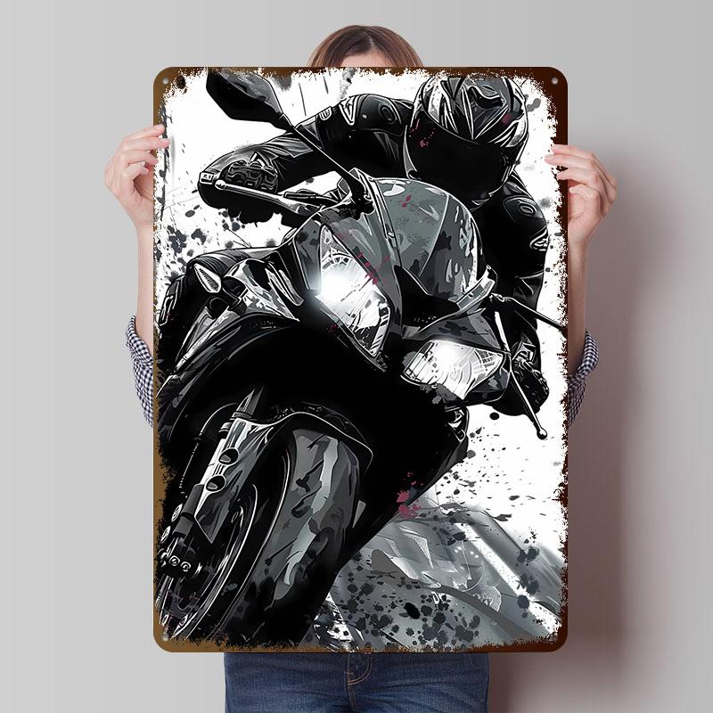 Biker Motorcycle Bikes Biker Printed Poster Customized Wall Art Retro Vintage Metal Tin Signs for Room Office Decoration Gaming