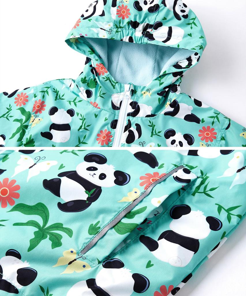 M2C Mountain Parka Windbreaker Jacket with Fleece Windproof and Perfect for Outdoor Panda Size 140 Kids' Lining, Cold-Resistant, Activities, Girls'
