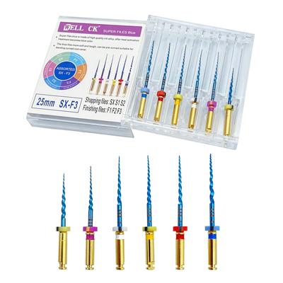 Dentálny nástroj Super Pilník Blue Rotary Pro Tepelná aktivácia Flexibilné kužeľové pilníky motora pre koreňový kanálik