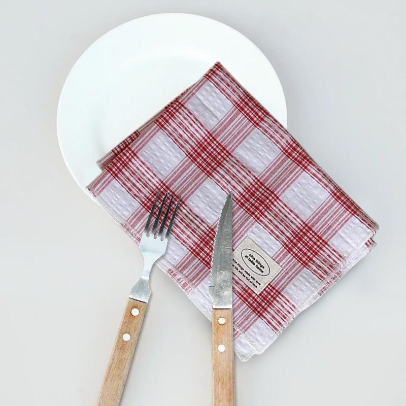 30*40cm Rectangular Design Photography Props Tablecloth Washable Stripe Ornament Cotton Slip-resistant 2 Colors