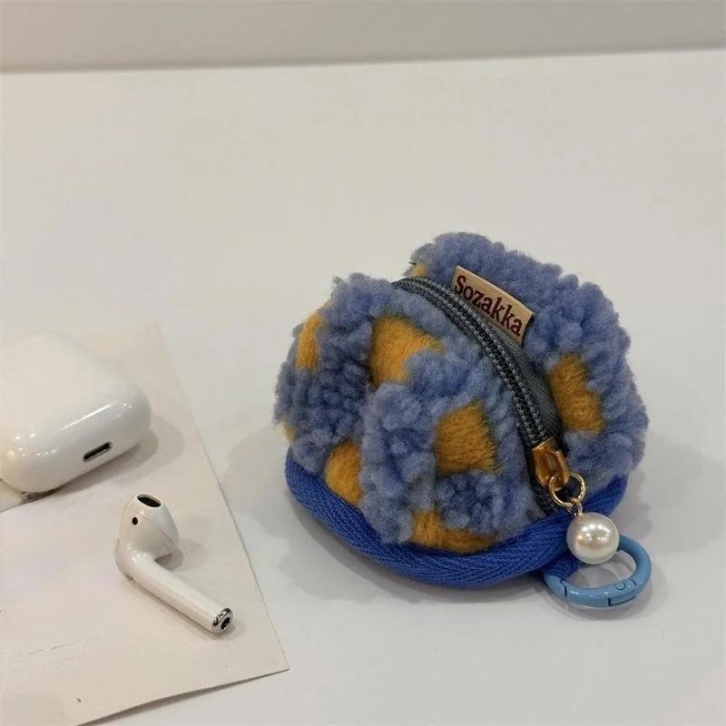 1 Piece Retro Classic Earphone Bag Vintage Lovely Mini Plush Wireless Headset Storage Bag Wholesale