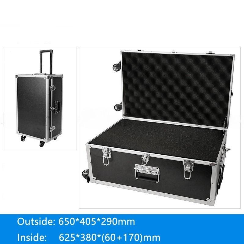 Aluminum Trolley Toolbox Shockproof Hardware Equipment Suitcase Instrument Protection Lockable Luggage Compartment
