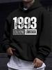 American/European Style Unisex Autumn/Winter Printed Hoodie Long-Sleeve Sweatshirt, 1993 Italian Limited Edition Printed Hooded Sweatshirt, European V