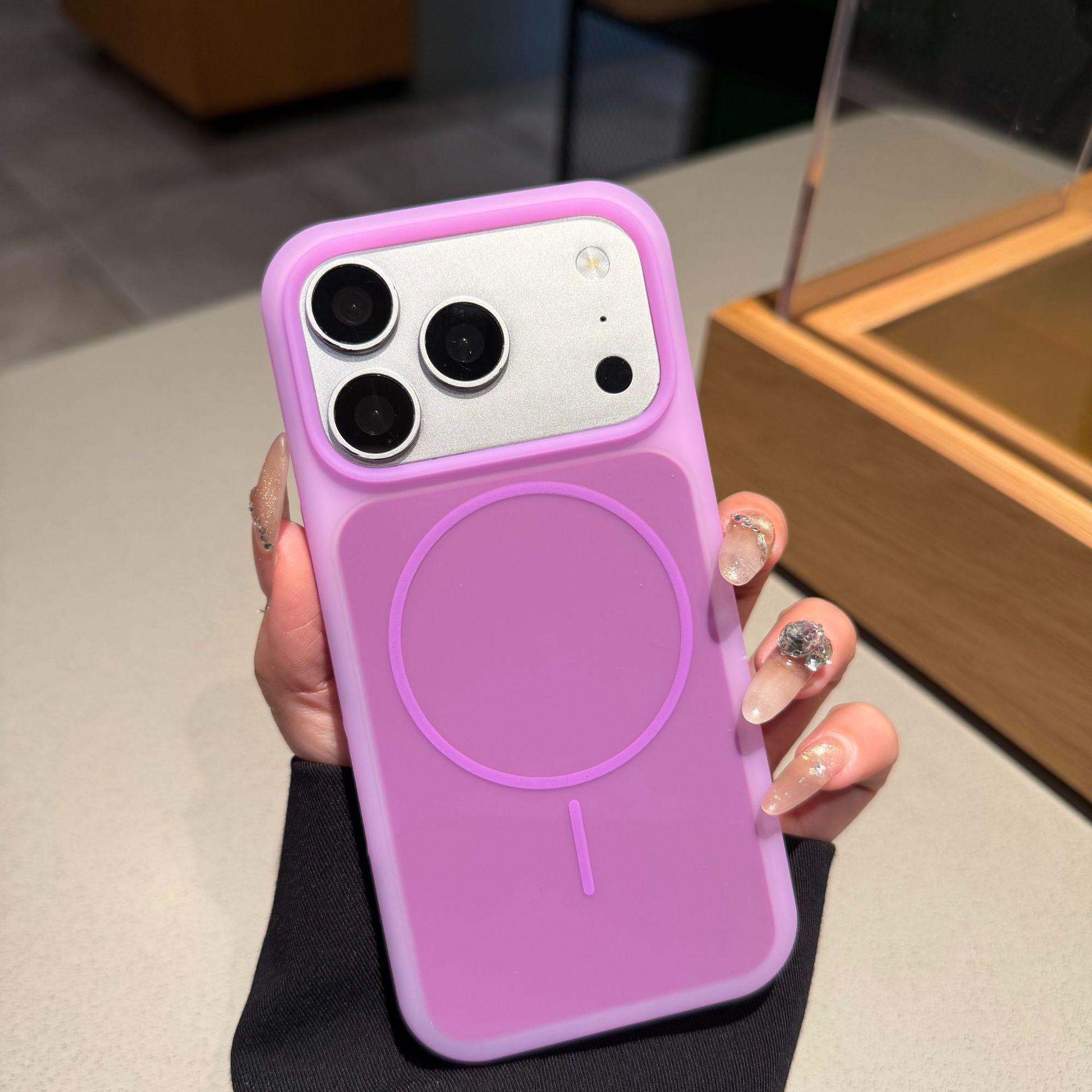 

Apple iPhone 17Promax Ice Cream Magnetic Ring Case, Solid Color Protection for 16/15 with Large Hole Design. 15 Pro