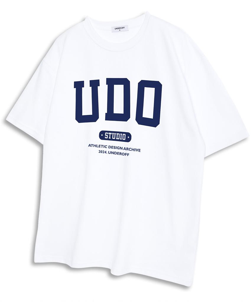 UNDEROFF Oversized Crew Neck Udo Arch Logo Short Sleeve T-Shirt Black Red