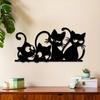 1pc Minimalist Black Cat Metal Wall Art Decor Modern Hanging for Living Room Bedroom Kitchen Garden Home