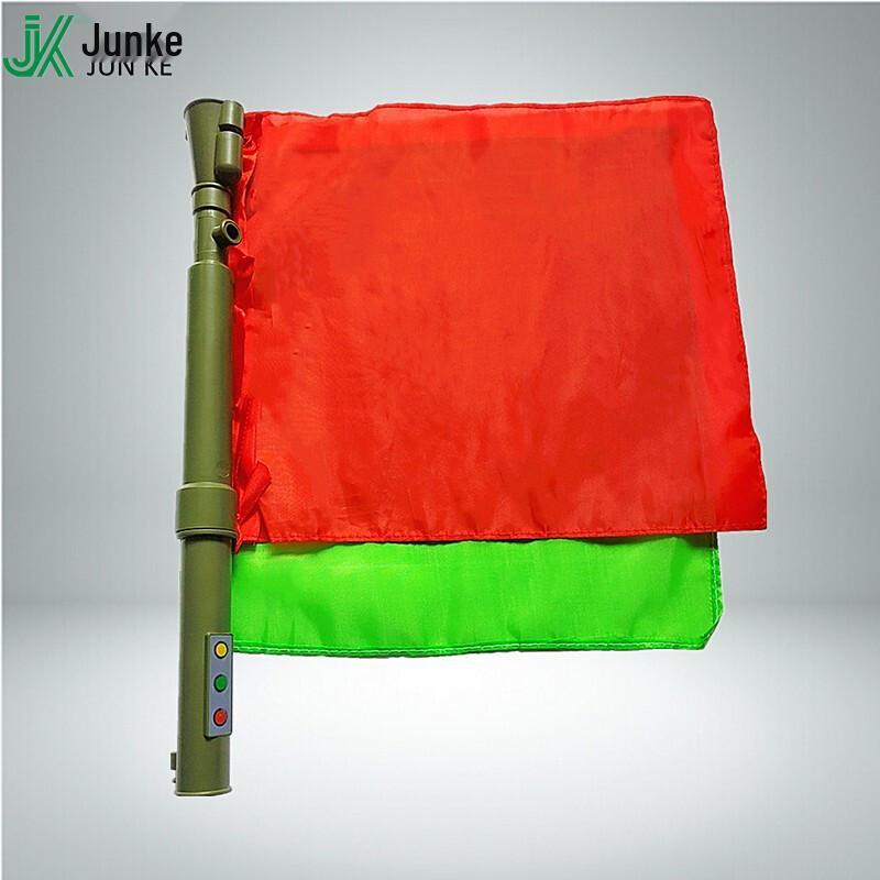 Multi-functional Dual-Color Signal Flag with Whistle & Flashlight