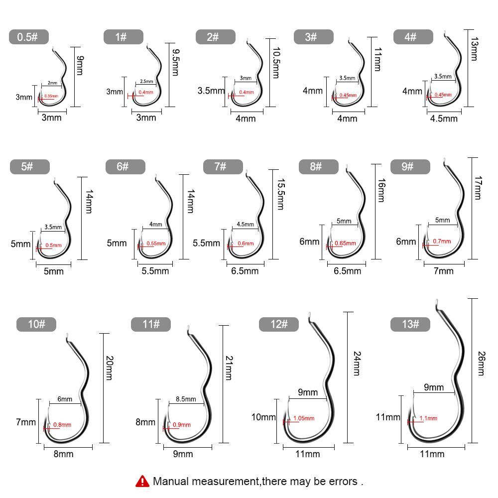 Hameçon de pêche en acier à haute teneur en carbone, taille 0,5 #-13 #12 pièces/paquet, hameçon à bascule automatique en barbelé pointu pour la pêche à la carpe
