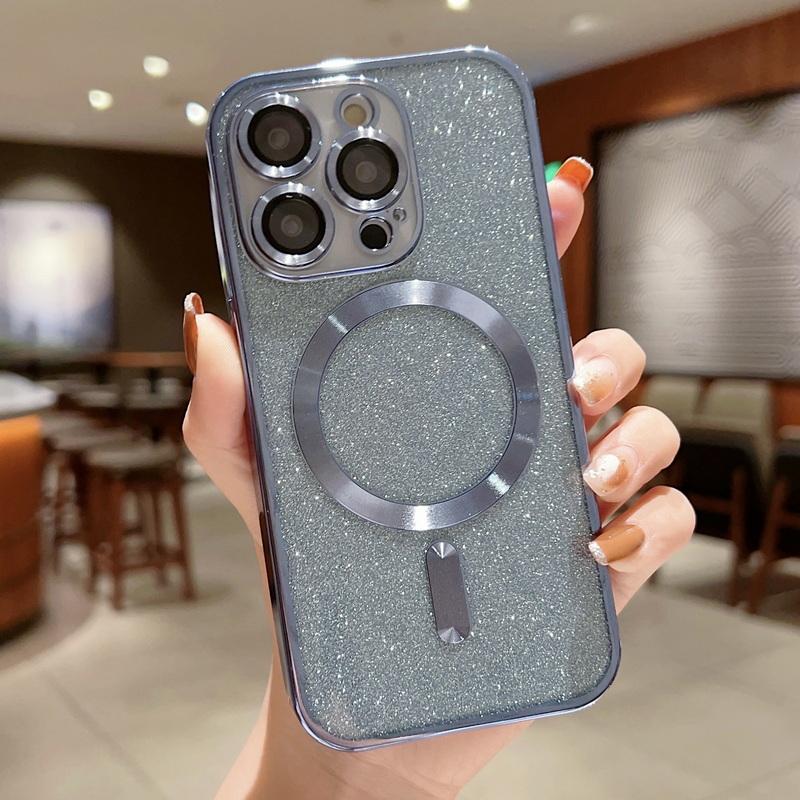 Clear Glitter Magnetic Case For iPhone 15 14 Plus 13 Pro Max 12 11 Støtsikkert Luksus Candy Color Shell Cover