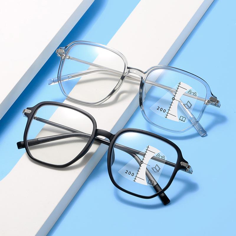 Neutral New Fashion Progressive Multifocal Presbyopia Glasses Hd Anti-Blue Light Far And Near Dual-Use Presbyopia Glasses +4.0
