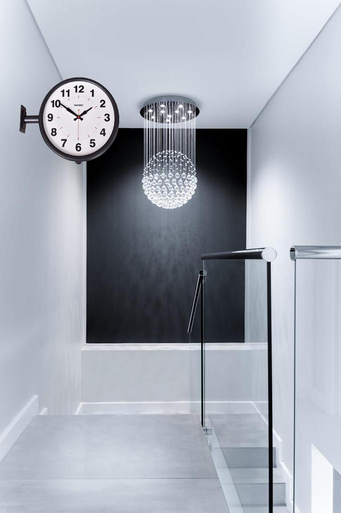 Wanduhr manbo Wanduhr Durchmesser 30CM doppelseitige Wanduhr schwarze Welle Doppelseitig doppelseitig - nicht funkgesteuert (schwarz)