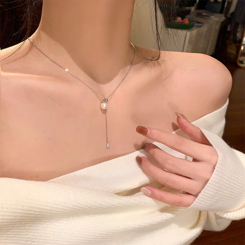 Mermaid's Tears Pearl Choker - Women's Luxury Clavicle Necklace & Sweater Chain