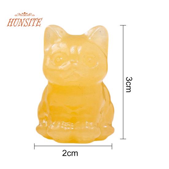 Faux Crystal Cat Statue, Adorable Appearance, Mini Lucky Cat Figurine