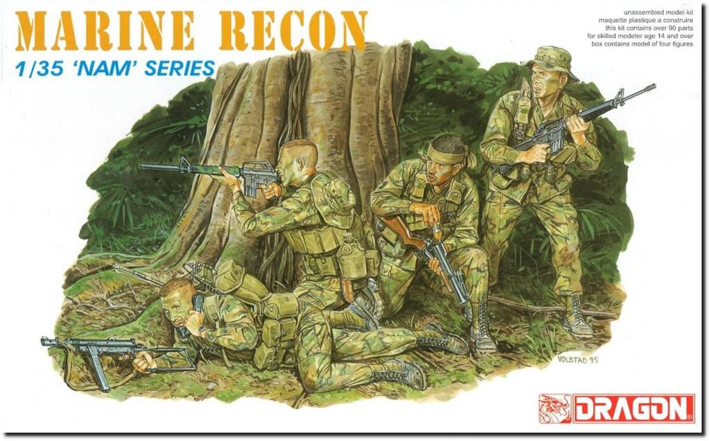 Platz Dragon Vietnam War US Army Special Forces LRRP Plastic Model DR3303 1/35 (LRRP) (People)