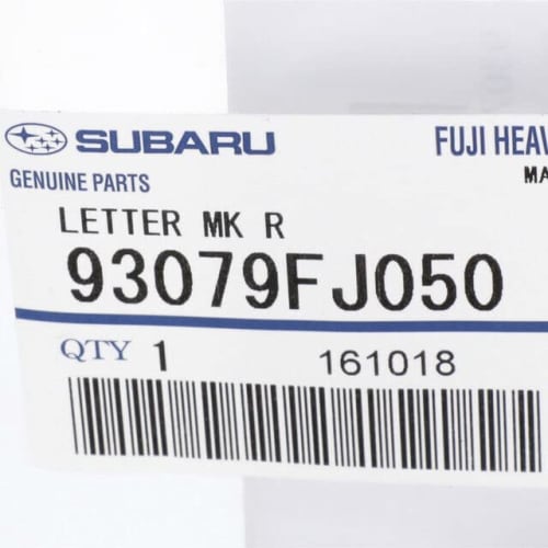 Subaru 93079 Fj050 Letter Mark, 1 Pack