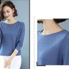 Frühling dünne Oberbekleidung T-Shirt Damen langärmelige hohle lose lockere und dünne gestrickte große Größe Top