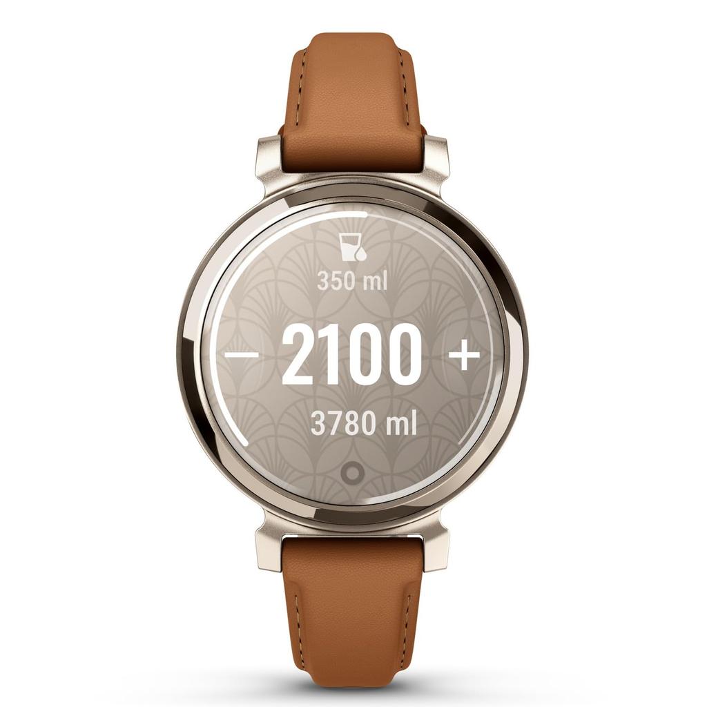 Garmin Lily 2 Classic Коричневий Золотий Сумісний Акумуляторний Роз'єм для та LINE та Вагітність Японська Шкіра/Кремовий [Модель Suica/5-Днівний Термін Роботи/Сон