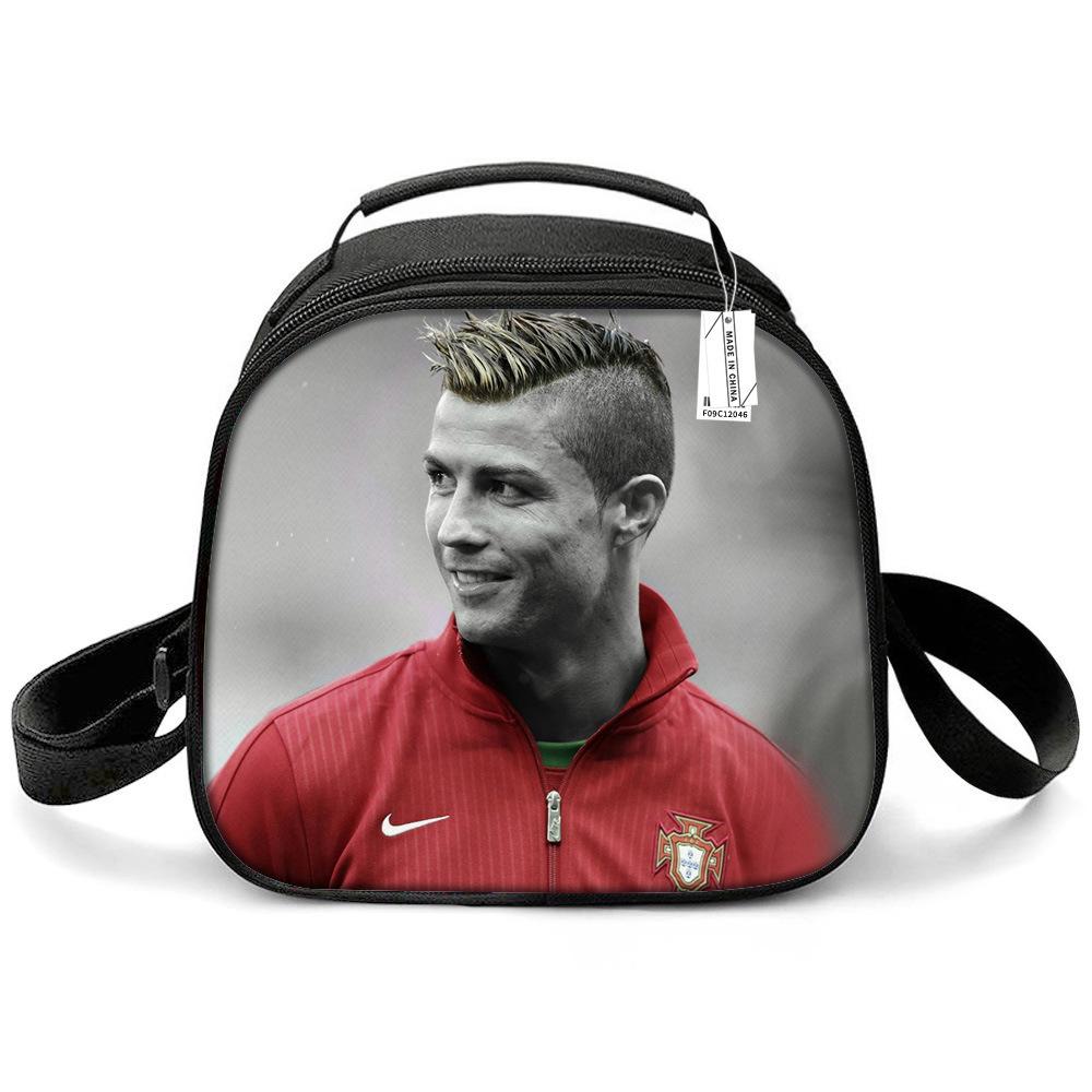 Messi & Ronaldo World Cup Kids' Lunch Bag - Insulated Handheld Picnic Bag for Students