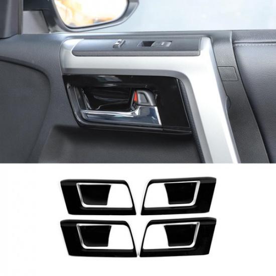 4PCS Black Inner Door Handle Bowl Cover Trim Frame For 4Runner 2010+ Accessories