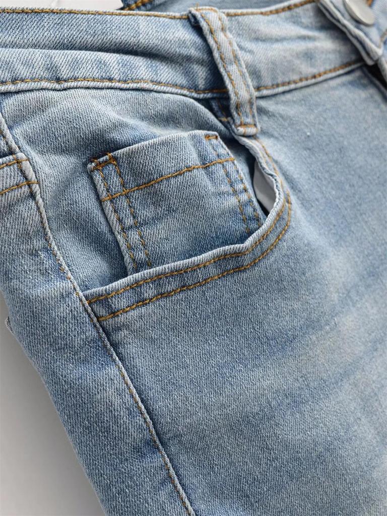 Hot Girl Low-Rise Slimming Butt-Lift Micro-Flare Slim-Fit American Style Jeans