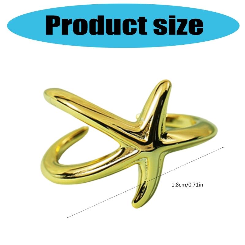 Comfortable Wear Starfish Rings With Adjustable Designs Portable for Ocean Lovers Stylish Outfits Daily Use Casual Wear