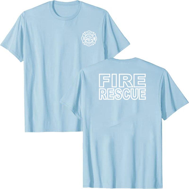 

Fire Rescue T-Shirt Firefighter Maltese Cross Fire Department Women Men Clothing Short Sleeve Blouses Graphic Tee Tops 4XL
