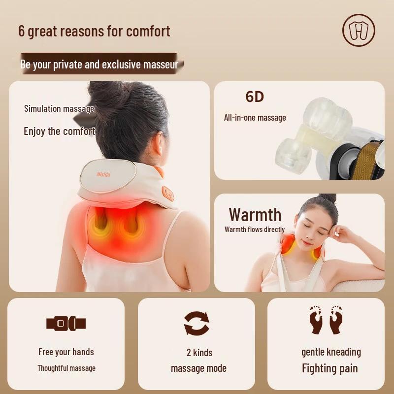 Misida Shoulder & Neck Kneading Massager CN Plug (adapter Included)