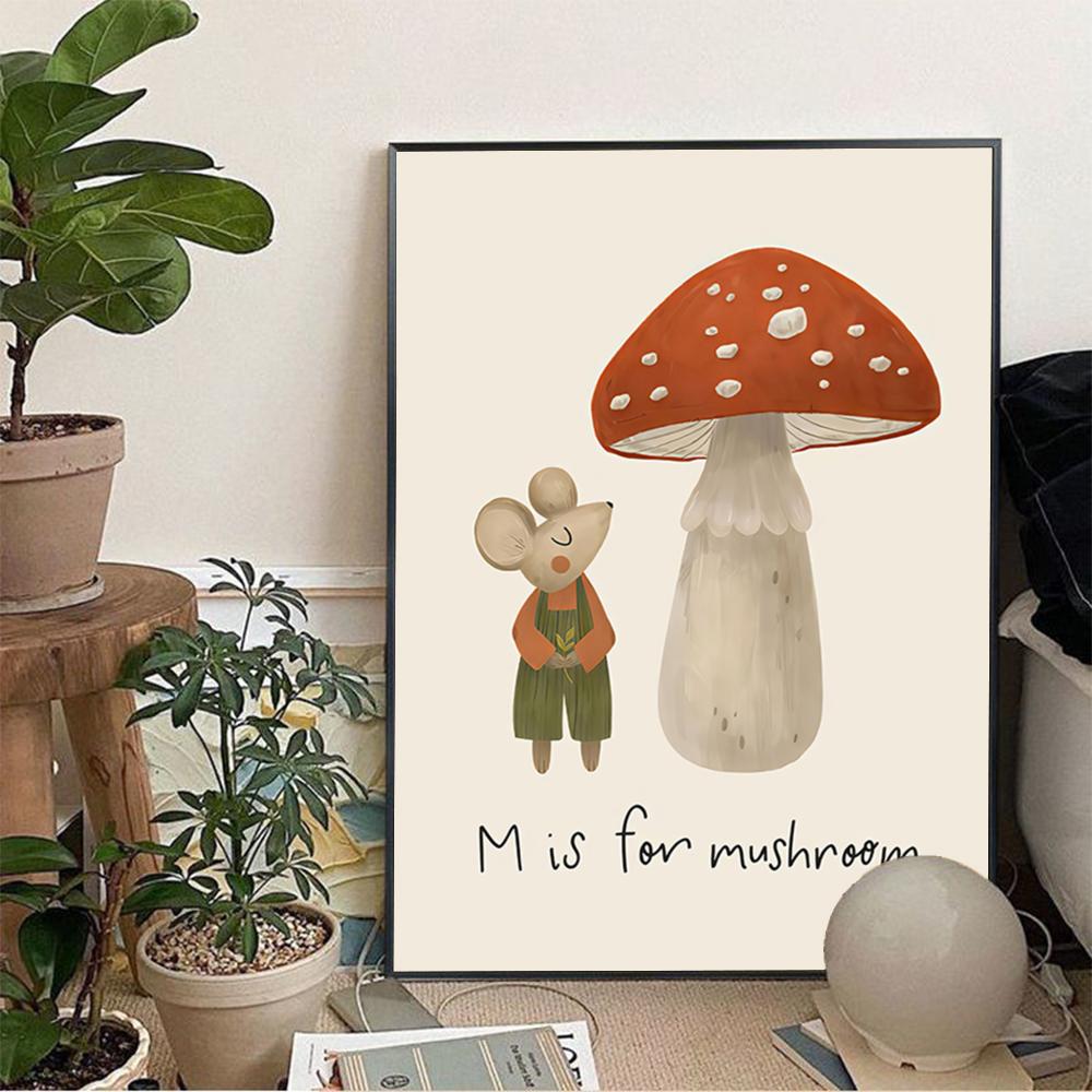 1 Stück Nordisch Cartoon Fuchs Hase Kindergarten Poster Aufkleber Kunst Wandmalereien Dekor Spielzimmer Dekor Geschenke Kawaii HD Malerei Katze